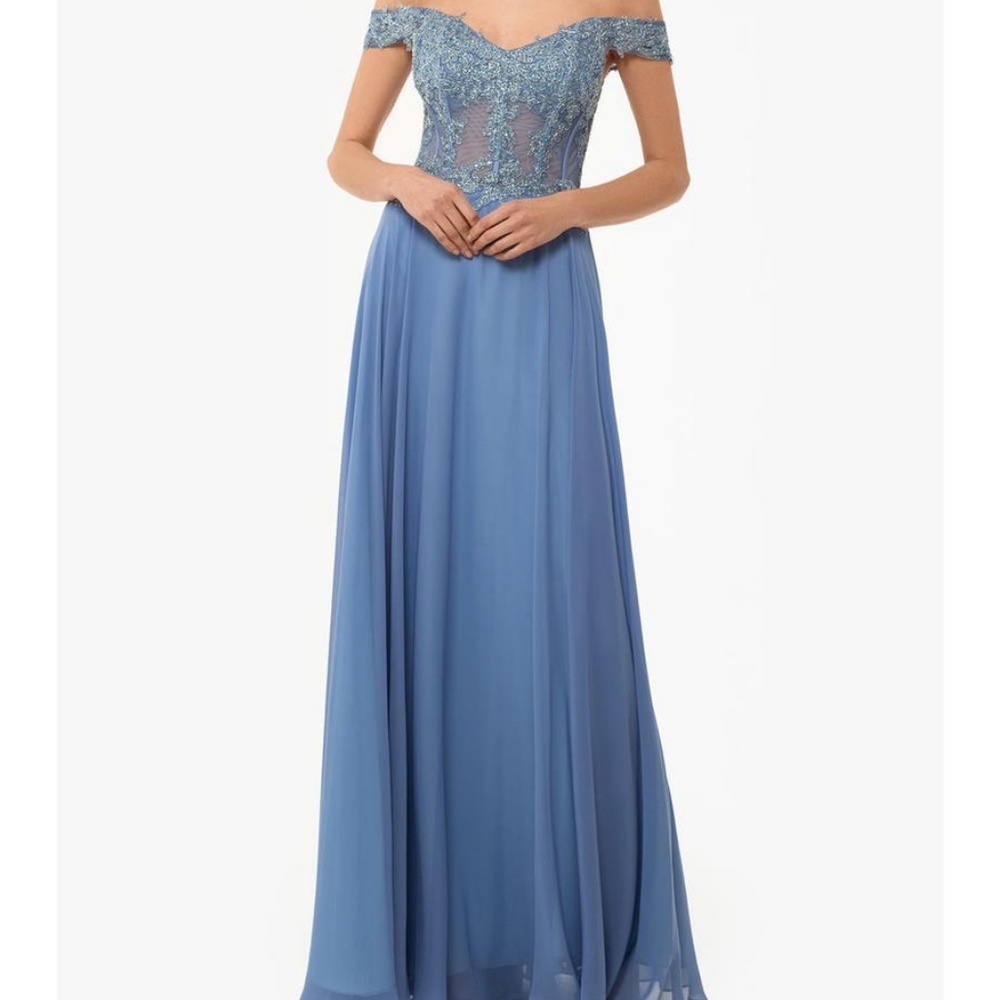 XSCAPE Off-the-Shoulder Embellished Dress sz 10